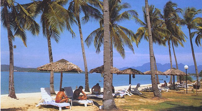 Beach Resort at Pantai Tengah on Pulau Langkawi in West Malaysia